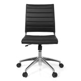 Sort Professionel kontorstol TRISHA med quiltet polstring og femhjulet fodkryds fra hjh OFFICE – 360-graders visning (forfra 0°)