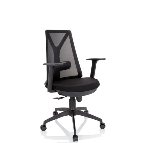 Home Office kontorstol FALUN BASIC i sort med netryglæn og armlæn fra hjh OFFICE