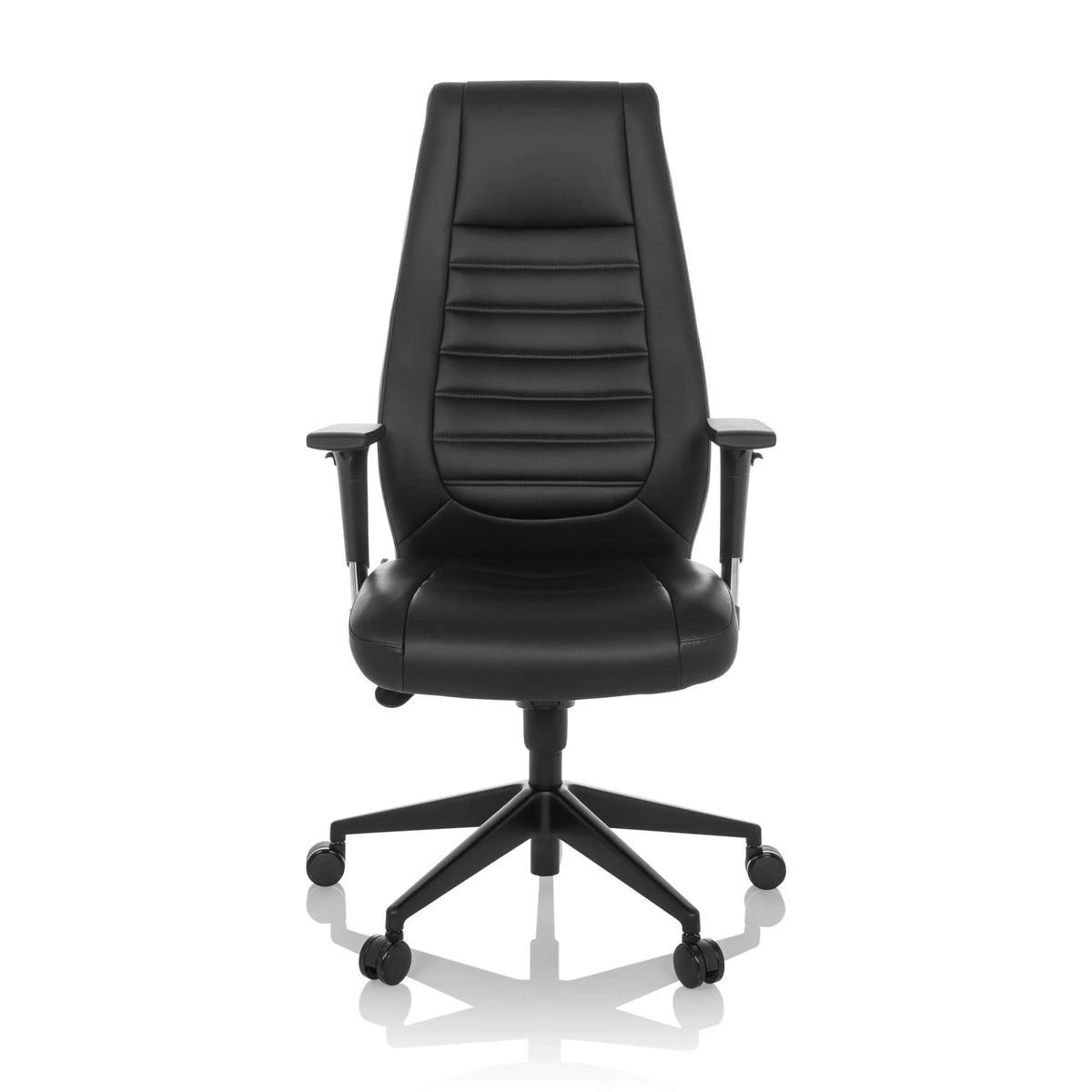Sort Professionel chefstol VITORO B med quiltet polstring og femhjulet fodkryds fra hjh OFFICE – 360-graders visning (forfra 0°)