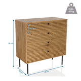 Måltegning af Kommode LINNO K med 80 x 40 cm og en højde på 85 cm fra hjh LIVING