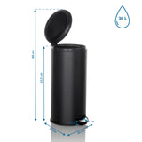Måltegning af CLEAN STEP Papirkurv med 30 liters volumen og 88 cm samlet højde fra hjh OFFICE