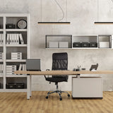 Home-Office-Chefsessel PURE NET in Schwarz mit Netzrückenlehne und Rollen von hjh OFFICE