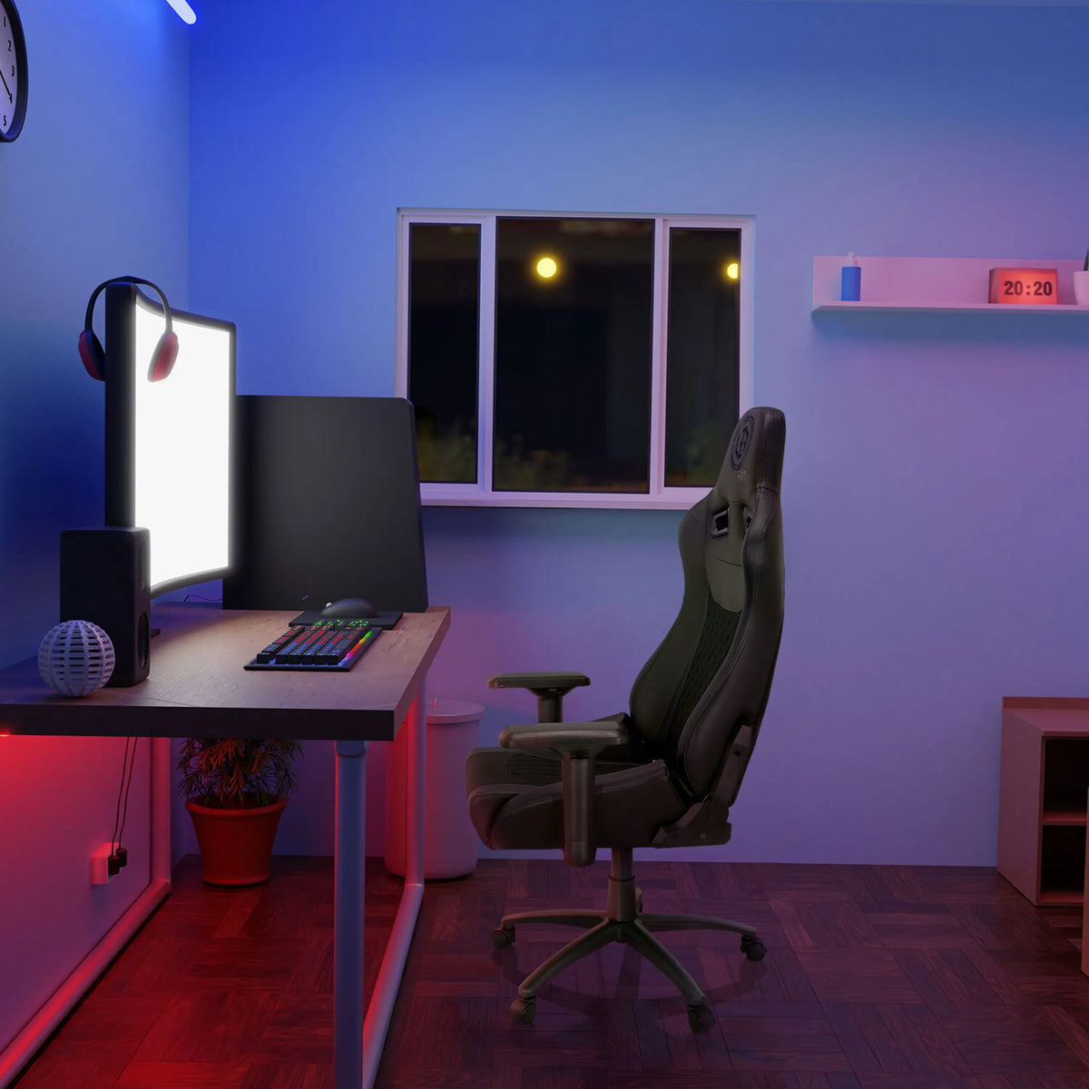 Sort Spillestol GAMEBREAKER SX 04 med højt ryglæn og armlæn fra hjh OFFICE
