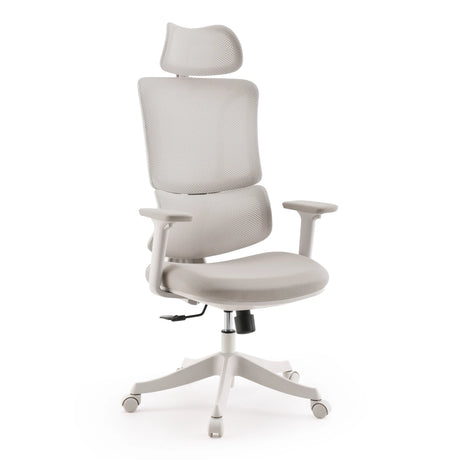 Home Office kontorstol Ergomy Colore i beige med mesh-betræk og nakkestøtte fra MyBuero
