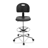 Sort Diskstol TOP WORK 23 I med fodring og femhjulet fodkryds fra hjh OFFICE – 360-graders visning (forfra 0°)