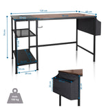 Teknisk tegning af Skrivebord WORKSPACE H I med 120 × 60 cm og en bæreevne på 100 kg fra hjh OFFICE
