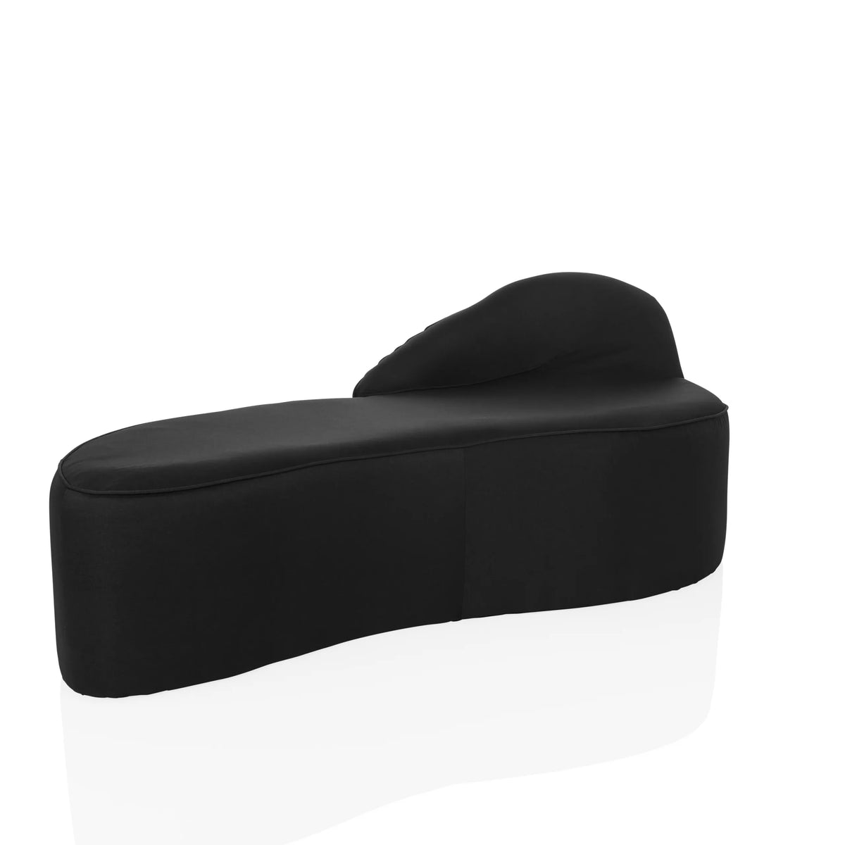 Sort loungesofa BARACOA med organisk form og integreret ryglæn fra hjh OFFICE – 360-graders visning (skråt forfra 30°)