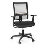 Sort Home Office kontorstol OFFICE R8 med netryg og femhjulet fodkryds fra hjh OFFICE – 360-graders visning (forfra 20°)
