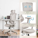 Home Office kontorstol Ergomy Colore i beige med netryg og 3D-armlæn fra MyBuero (AI-genereret billede)