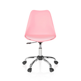 Pinker Homeoffice-Bürostuhl FANCY PRO mit Fußkreuz und fünf Rollen von hjh OFFICE – 360-Grad-Ansicht (Frontansicht 0°)