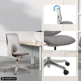 Grå Home Office kontorstol Sitflex Lady med detaljer af ryglæn, sæde og hjul fra hjh OFFICE (AI-genereret billede)
