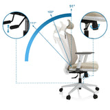 Verstellbare Rückenlehne des Profi-Bürostuhls PROFONDO PRO W mit Neigungswinkeln von 91°, 103° und 111° von hjh OFFICE
