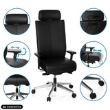 Justerbare funktioner på den professionelle kontorstol PRO-TEC XXL i sort fra hjh OFFICE (AI-genereret billede)