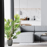 Grøn kunstige plante ARECA I i en grå struktureret potte fra hjh OFFICE