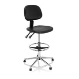 Sort Diskstol TOP WORK 24 I med fodring og femstjernet metalkors fra hjh OFFICE