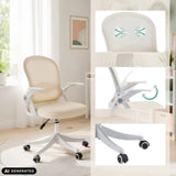 Beige Naluro Home Office kontorstol med åndbart ryglæn og hjulkryds fra hjh OFFICE (AI-genereret billede)