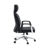 Professionel chefstol VELVET ECO i sort med kromfodkryds og tæpperuller fra hjh OFFICE