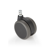 Sort Stolehjul 5x ROLO No-Noise 11mm/75mm til hårde gulve med sølvfarvet metalstift fra hjh OFFICE – 360-graders visning (bagfra 180°)