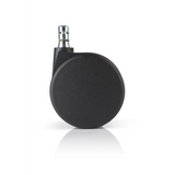 Sorte Stolehjul 5x ROLO No-Noise 11mm/75mm til tæppegulve med metalstift fra hjh OFFICE – 360-graders visning (bagfra 180°)
