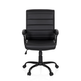 Sort Home Office chefstol ERGOSMOOTH BIG med quiltet polstring og femhjulet fodkryds fra hjh OFFICE – 360-graders visning (forfra 0°)
