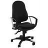 Home Office kontorstol TRENDY SY med sort stofbetræk og armlæn af metal fra Topstar