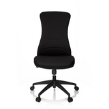 Sort Professionel kontorstol OFFICE XT med fodkryds og fem hjul fra hjh OFFICE – 360-graders visning (forfra 0°)