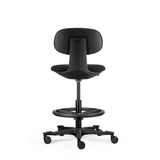 Bagside af den sorte Arbejdsstol WORK MF2 med fodring og hjul fra hjh OFFICE