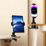 Holder til mobiltelefon & tablet FLEXMOBI III i sort med bordbeslag fra hjh OFFICE
