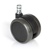 Sorte Stolehjul 5x ROLO No-Noise 11mm/65mm til hårde gulve med sølvfarvet metalstift fra hjh OFFICE – 360-graders visning (forfra 0°)
