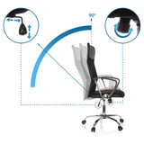 Verstellmechanismus der Rückenlehne mit 90° Neigungswinkel beim Homeoffice Chefsessel ARIA HIGH von hjh OFFICE