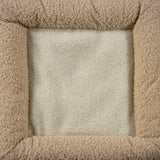 Beige fleece-materiale fra interiøret i PAWY ES kattehus fra hjh LIVING