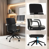 Sort professionel kontorstol ATMOS DESIGNER med justerbar siddehøjde, armlæn og nakkestøtte fra hjh OFFICE