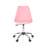 Lyserød Home Office kontorstol FANCY PRO med fodkryds og fem hjul fra hjh OFFICE – 360-graders visning (forfra 0°)