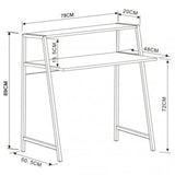 Teknisk tegning af Skrivebord DUMONT med 78 × 50,5 cm fra hjh OFFICE