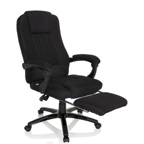 Sort Home Office chefstol RELAX CL190 med integreret fodstøtte og armlæn fra MyBuero