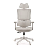Beige Home Office kontorstol Ergomy Colore med netryg og femhjulet fodkryds fra MyBuero – 360-graders visning (forfra 0°)