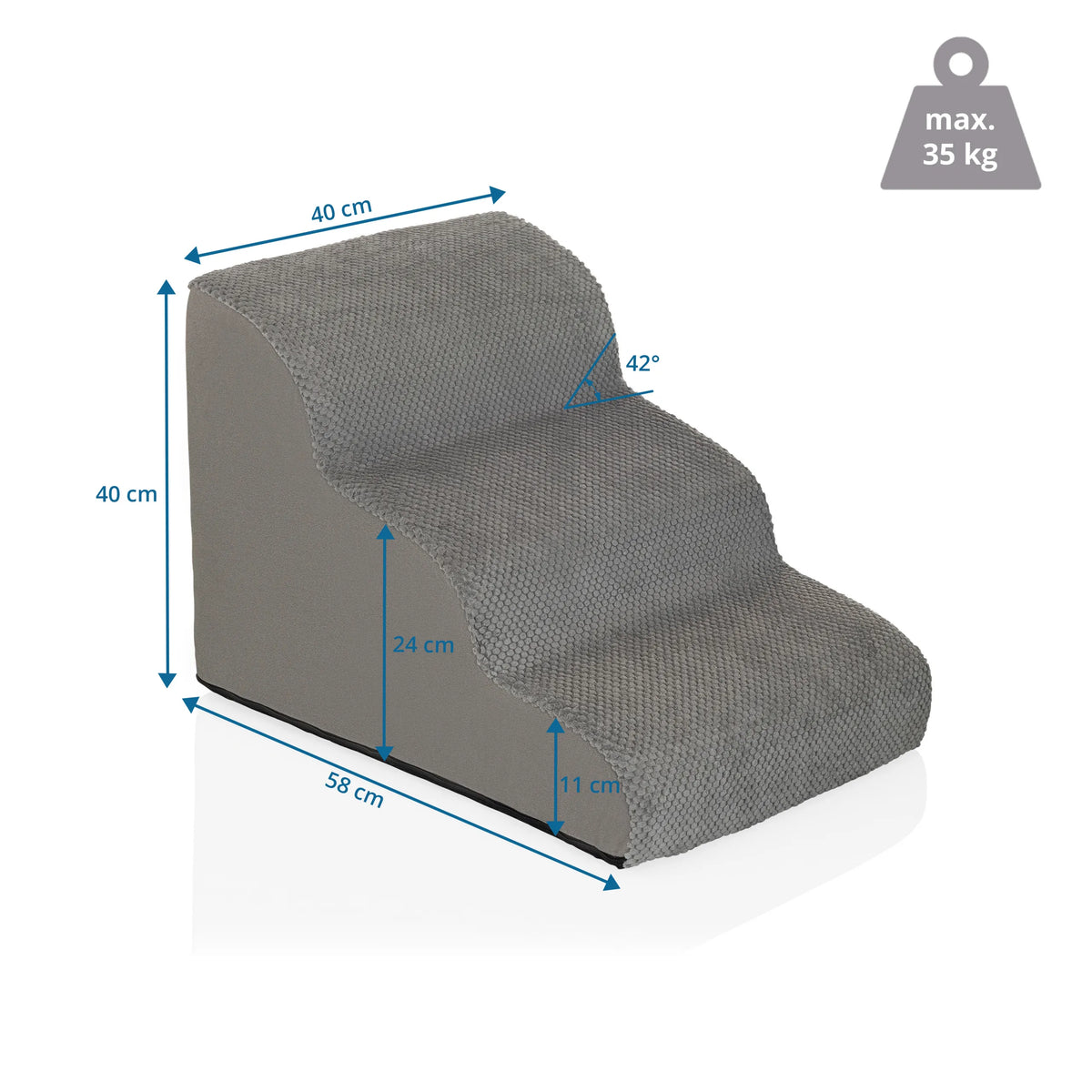 Måltegning af Trappe til kæledyr PAWY STEP 3 med 40 × 58 cm og en belastningskapacitet på 35 kg fra hjh LIVING