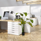 Grøn kunstig plante BANANE i en sort potte på kontoret fra hjh OFFICE