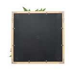 Bagside af den kvadratiske Plantemåtte LEAFLUXE WALL 1 i sort med metalbeslag fra hjh LIVING
