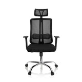 Sort Home Office kontorstol ZH 200 med netryg og femhjulet fodkryds fra hjh OFFICE – 360-graders visning (forfra 0°)