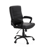 Sort Home Office chefstol ERGOSMOOTH BIG med quiltet polstring og femhjulet fodkryds fra hjh OFFICE – 360-graders visning (skråt forfra 60°)