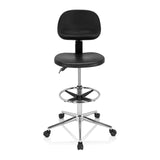 Sort diskstol TOP WORK 24 I med fodring og femhjulet fodkryds fra hjh OFFICE – 360-graders visning (forfra 0°)