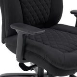 Armlæn og quiltet stofpolstring på XXL Pullmann Gen2 drejestol i sort fra hjh OFFICE