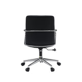 Bagsiden af Rovento Home Office kontorstol i sort med forkromet stel fra hjh OFFICE