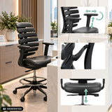 Verstellbare Armlehnen und Sitzhöhe des Counterstuhls ERGO LINE II WORK von hjh OFFICE (KI-generiertes Bild)