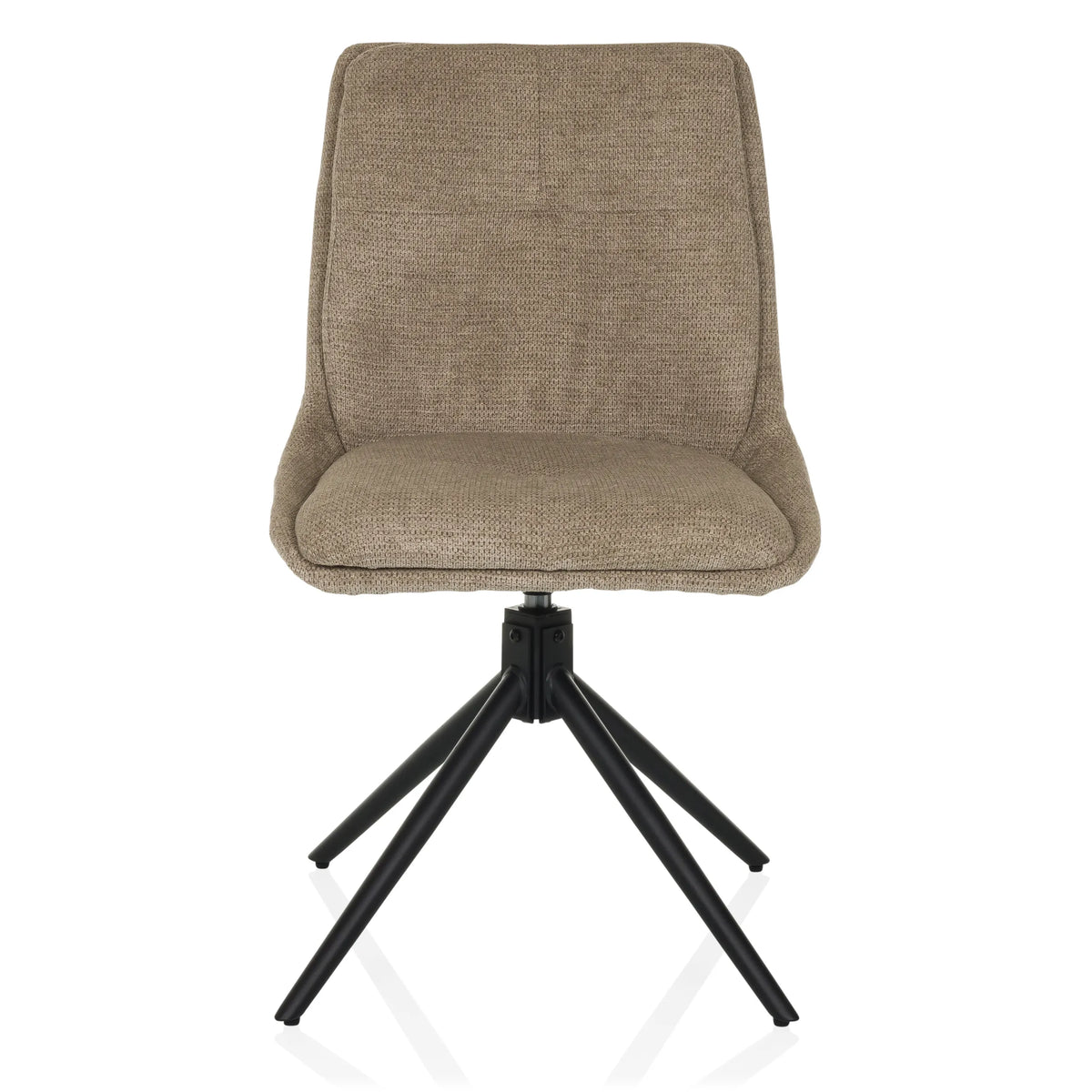 Beige polstret stol TARVISO I med sort firestjernet fod fra hjh LIVING – 360-graders visning (forfra 0°)