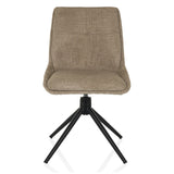 Beige polstret stol TARVISO I med sort firestjernet fod fra hjh LIVING – 360-graders visning (forfra 0°)