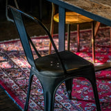 Sort Bistrostol VANTAGGIO BRUSH i metal med buet ryglæn fra hjh OFFICE