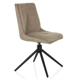 Beige polstret stol TARVISO I med sort firestjernet fod fra hjh LIVING – 360-graders visning (skråt forfra 45°)