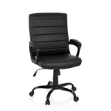 Sort Home Office chefstol ERGOSMOOTH BIG med quiltet polstring og femhjulet fodkryds fra hjh OFFICE – 360-graders visning (forfra 20°)